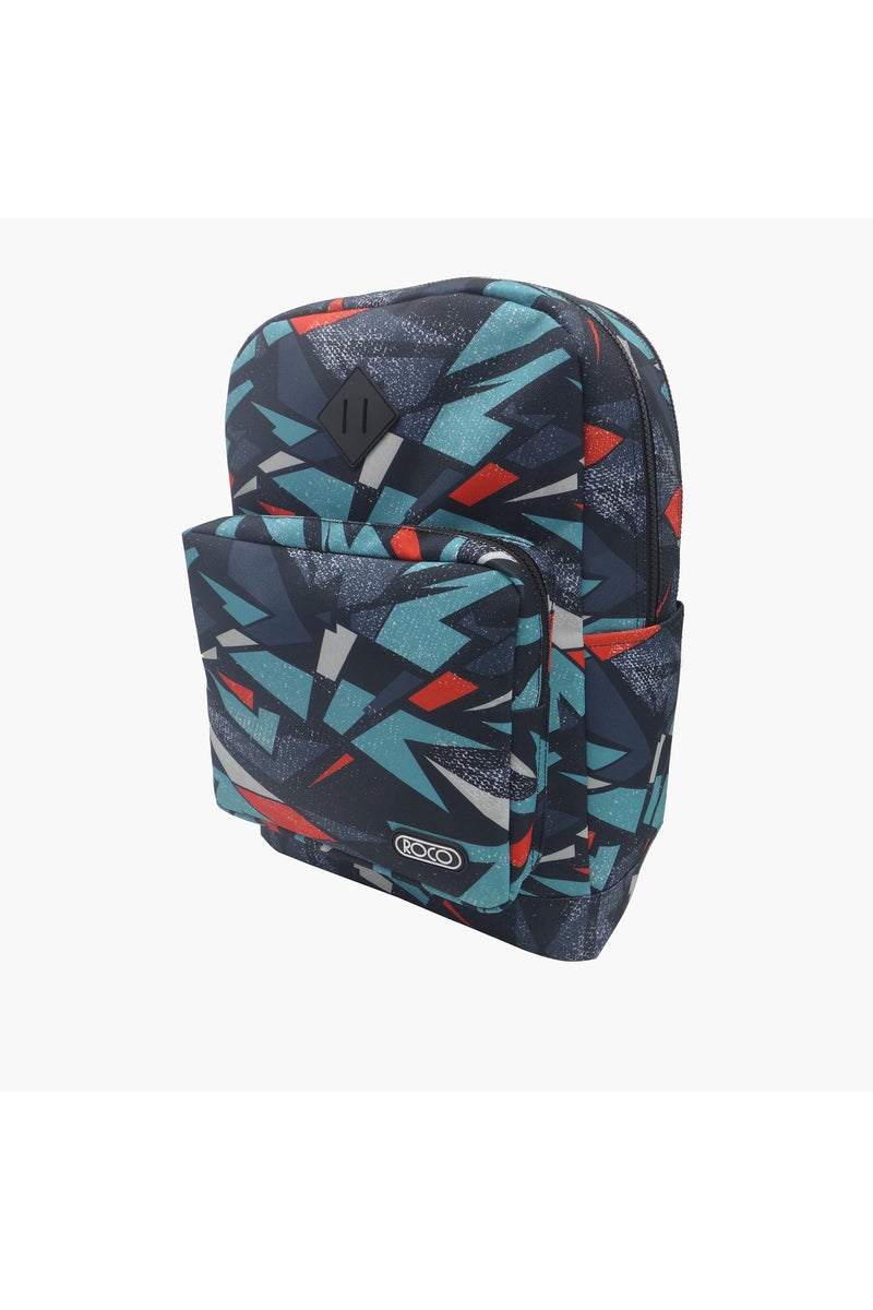 ROCO Printed Backpack with Adjustable Straps and Pencil Case - 17 inches - Image 1
